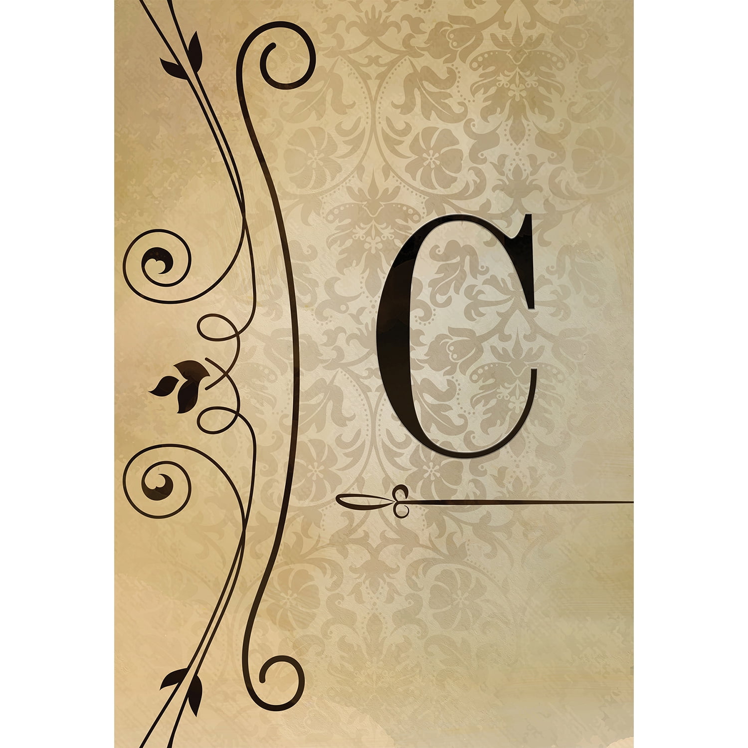 America Forever Fancy Scroll Monogram C House Flag, 28 x 40 inch Double Sided, Elegant Letter C Flag, Decorative Scroll Design, Personalized Initial Yard Art, Housewarming Gift