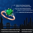 thumbnail image 2 of Gem Stone King 18K Rose Gold Plated Silver Ring Oval Green Nano Emerald and Vivid Persian Blue Moissanite (2.46 Cttw, Size 7), 2 of 6