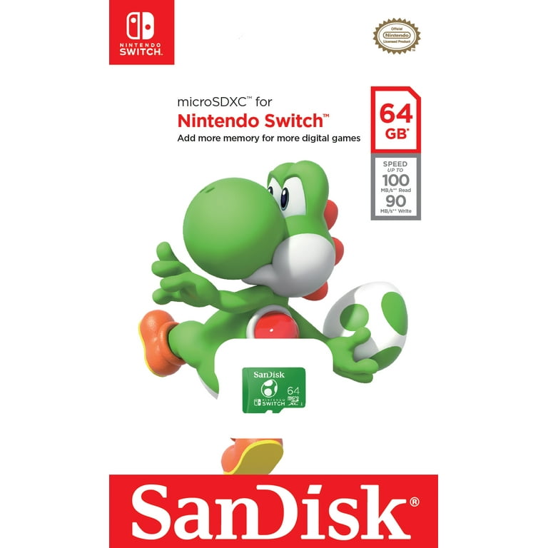 SanDisk 64GB microSDXC UHS-I Memory Card Licensed for Nintendo