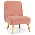 thumbnail image 6 of Gymax Velvet Accent Chair Single Sofa Chair Leisure Chair with Wood Frame Pink, 6 of 9