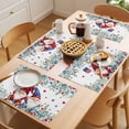 thumbnail image 5 of Independence Day Placemats Set of 8 Gnomes American Flag Eucalyptus Leaf Place Mats Indoor Wipeable Table Mats Washable Cloth Dining Table Placemats for Kitchen Holiday Party Home Decor 13x19 Inch, 5 of 9