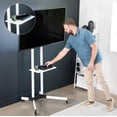 thumbnail image 4 of VIVO White Mobile TV Cart for 32" to 83" LCD LED Plasma Flat Panel Stand, 4 of 9