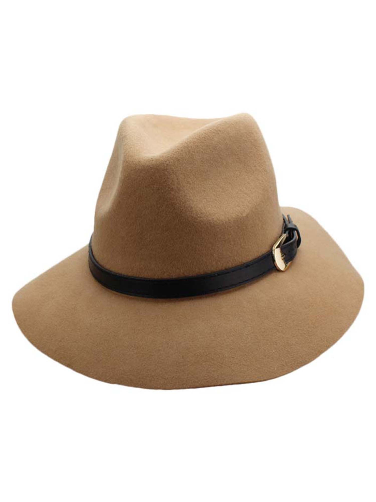 Taupe Panama Style Wool Fedora Hat With 
