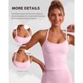thumbnail image 2 of IDOPIP Womens Tank Top Built in Bra Yoga Workout Tops Crop Halter Neck Womens Padded Sport Back Bras Cami Athletic Gym Cropped Tanks Spaghetti Strap Woman Backless Running Camisole, 2 of 6