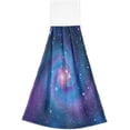 thumbnail image 2 of SKYSONIC 2 PCS 12"x17" Hand Towels for Kitchen Blue Galaxy Bathroom Hand Towels Kitchen Towels with Hanging Loop, Hanging Tie Towels, 2 of 6