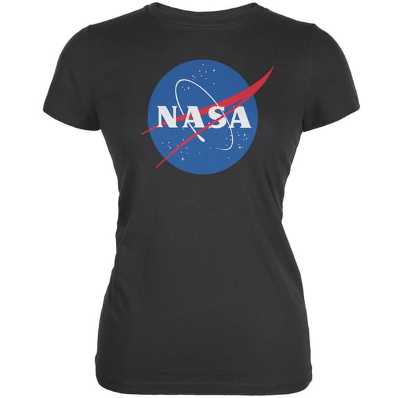 NASA Logo Asphalt Juniors Soft T-Shirt - 2X-Large