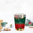 thumbnail image 3 of Christmas Party Supplies Red Green Tableware Sets Large Merry Christmas Tablecloth Plates Napkins and Cups for Party Decorations, 3 of 8