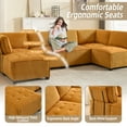 thumbnail image 4 of Villeston U-Shaped Sectional Sofa for Living Room, 4 Seat Sofa Couch with Double Chaise,Mustard Yellow, 4 of 9
