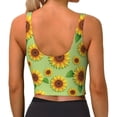 thumbnail image 4 of Uemuo Sunflower Leaves Pattern Women's Sports Bra - High Impact Support, Breathable, and Comfortable Athletic Bra for Running, Yoga, and Workouts, 4 of 9