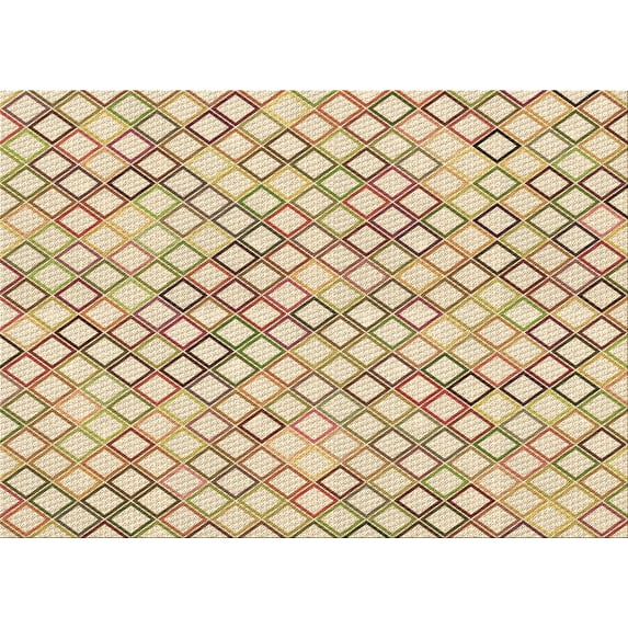 Ahgly Company Indoor Rectangle Patterned Vanilla Gold Area Rugs, 5' x 8'