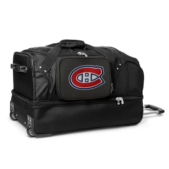 MOJO Montreal Canadiens Black 27'' 2-Wheel Drop Bottom Rolling Duffel Bag