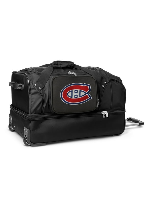 MOJO Montreal Canadiens Black 27'' 2-Wheel Drop Bottom Rolling Duffel Bag