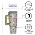thumbnail image 4 of Gray Christmas Santa and Reindeer Pattern Tumbler with Handle and Lid,40oz Double Wall Vacuum Insulated Tumbler,Cups Gift for Women and Men, 4 of 7