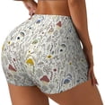thumbnail image 2 of Wukai Colorful Mushrooms and Plants Print Pack Biker Shorts for Women Yoga Workout Gym Running Scrunch Active Shorts-Small, 2 of 8