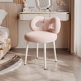 thumbnail image 6 of Aruwei Vanity Stool with Bowknot Backrest Living Room Women Girls Bedroom Makeup Chair Adjustable Foot Pads Armless Dressing Chair Side Table Seat Clearance_Vanity Stool, 6 of 7