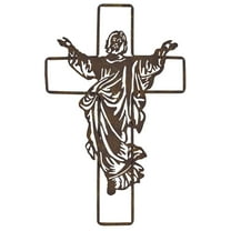 Dicksons MWC-414 Jesus Outstretched Arms Brown 15.75 x 10.1 Metal Decorative Wall Home Décor Cross