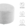 thumbnail image 6 of Callum Large 23" Round Woven Heathered Fabric Upholstered Ottoman, 6 of 8