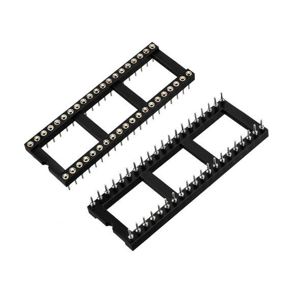 Uxcell 6pcs 15.2mm Row Pitch 2 Row 40 Round Pins DIP IC Chip Socket Adaptor