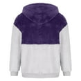 thumbnail image 6 of GrmtClth Mens Fuzzy Sherpa Jacket Stylish Fleece Zip Up Hoodie Comfy Midweight Winter Thermal Hooded Jacket Coats Long Sleeve Outwear for Cold Weather Purple XXXL, 6 of 7