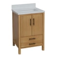 thumbnail image 6 of California 24" Bathroom Vanity with Blonde Veneer Cabinet and Matte White Top, 6 of 7