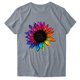 thumbnail image 5 of Fiudx Ofertas Del Día Mujer Casual Verano Impresión Manga Corta Cuello Redondo Suelta Camiseta Blusa Tops, 5 of 5