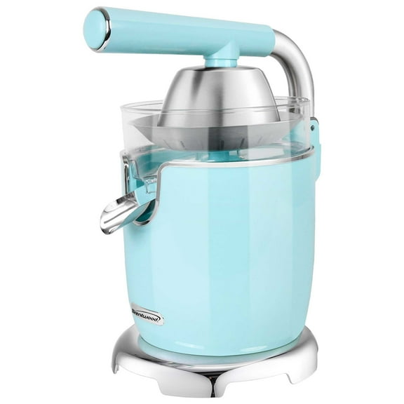 Brentwood 200-Watt 1-Speed Electric Citrus Juicer with 2 Cones and Stainless Steel Lever (Blue), J-28BL
