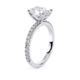 thumbnail image 3 of Eterna Jewel Excellent Oval Solitaire with Accents Ring for Her - 0.73 Ct Lab-Created Simulated Diamond Engagement Ring - 14K White Gold Plated Prong Setting - Perfect Proposal Wedding Ring for Her, 3 of 3