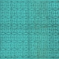 thumbnail image 1 of Ahgly Company Indoor Square Oriental Turquoise Blue Industrial Area Rugs, 4' Square, 1 of 4