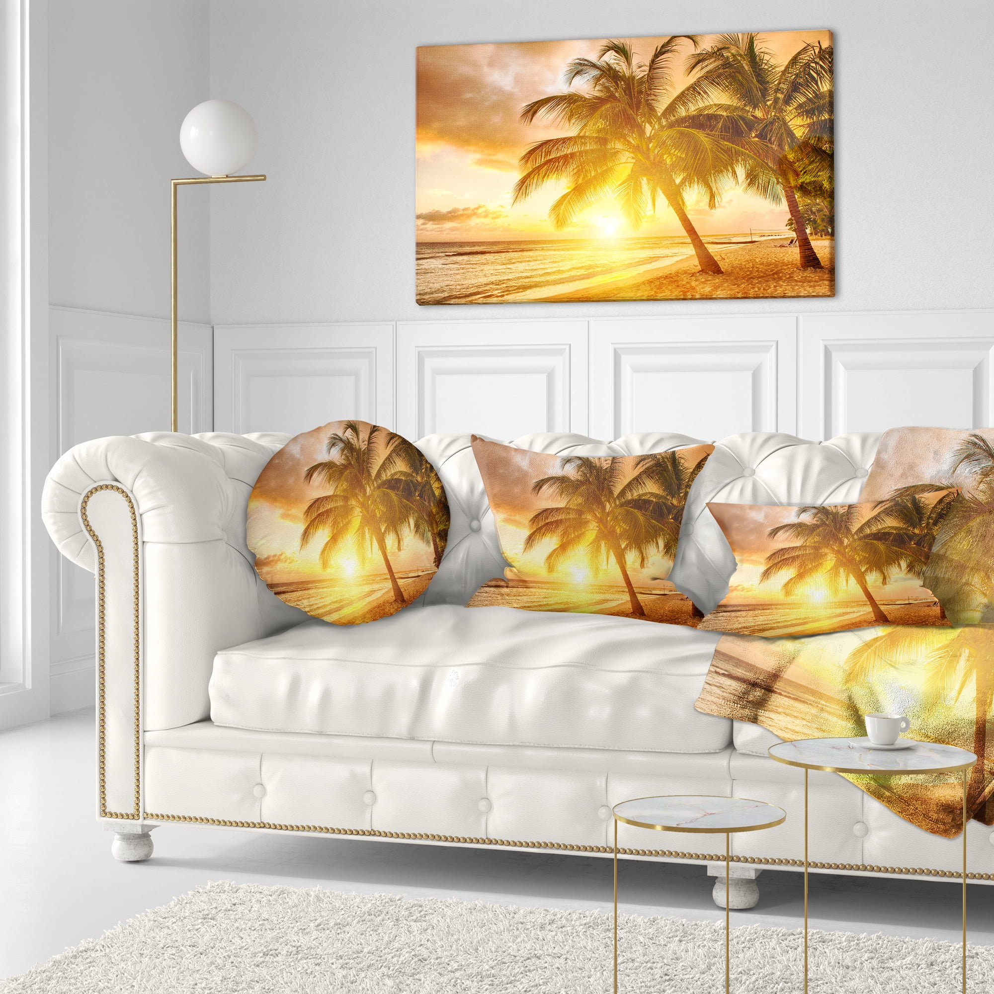 Designart 12" x 20" Multi-color Polyester Throw Pillow