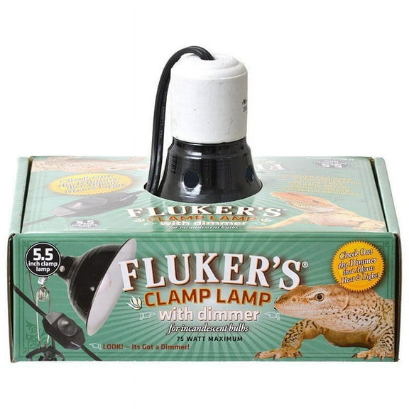 Flukers Clamp Lamp with Dimmer [Reptile, Reflectors & Domes] 75 Watt (5.5" Diameter)