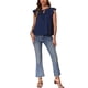 thumbnail image 2 of INSPIRE CHIC Blusas de manga corta con volantes para mujeres, elegantes, de cuello en V, verano, color azul oscuro, talla S, 2 of 5