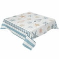 thumbnail image 2 of Coastal Christmas Tablecloth Square Table Cloth 60x60 , Waterproof Tablecloth Outdoor Table Cloth, Xmas Tree Starfish Beach Blue Striped Washable Table Cover for Kitchen Dining Party, 2 of 8