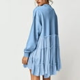thumbnail image 4 of Elainilye Fashion Womens Casual Dresses Oversized Sweatshirt Dress Long Sleeve Crewneck Pullover Tops Sweatshirts Mini Dress,Blue, 4 of 9