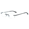 thumbnail image 3 of EYE ZOOM 4 Pack Unisex Rimless Metal Frame Reading Glasses with Pouch for Men and Women (Gunmetal +1.75), 3 of 5