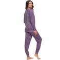 thumbnail image 2 of Felina | Taylor French Terry Lounge Set | Crewneck Top | Jogger Pants (Lavender Heather, Medium), 2 of 4