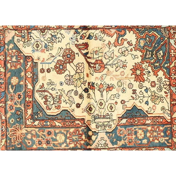 Ahgly Company Indoor Rectangle Traditional Sienna Brown Persian Area Rugs, 6' x 9'