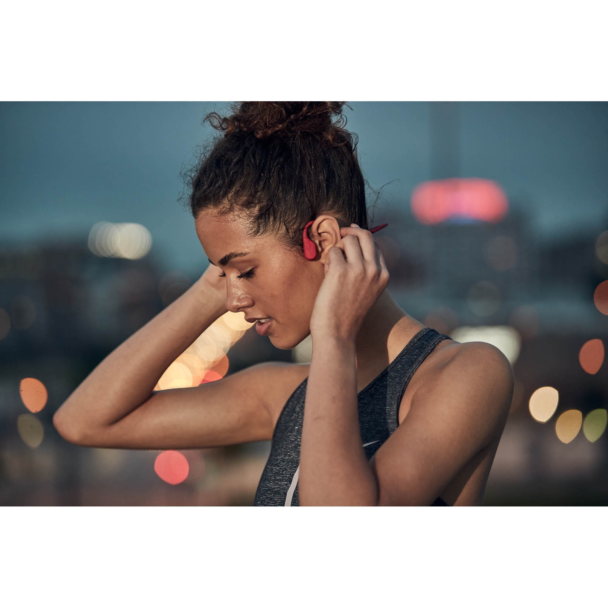 Shokz - OpenRun, Bone Conduction Sports Headphones, Red