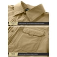 thumbnail image 3 of Mens Stretch Quick Dry Long Sleeve Button Down Tactical Shirts, Multi Pockets Breathable Lightweight Outdoor Work Shirts for Fishing Hunting Camping Travel Spring Fall Khaki, 3 of 8