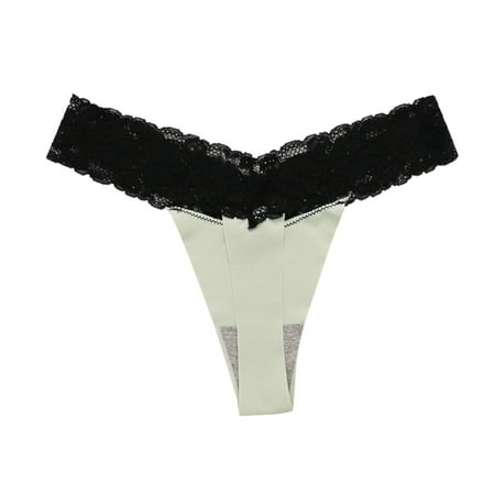 

ZMHEGW 12 Packs Womens Underwear Tummy Control Cotton Thongs Lace Breathable No Show T Back Tanga Panties