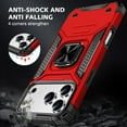 thumbnail image 2 of Hotpom for iPhone 17 Pro Max Case with 2 Pack Screen Protector, Dual Layer Rugged Shockproof Protection with 360° Rotating Stand, Red, 2 of 7