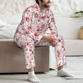 thumbnail image 7 of Naloa Rose Flowers Men’s Pajamas Set - Long Sleeve Button Down Sleep Shirt and Pajama Bottoms Sleepwear Set-Large, 7 of 7