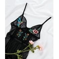 thumbnail image 5 of MeMoi Women's Embroidered Mesh Hummingbird Floral Bodysuit - Womens - Female, Medium, Limo Black, 5 of 5