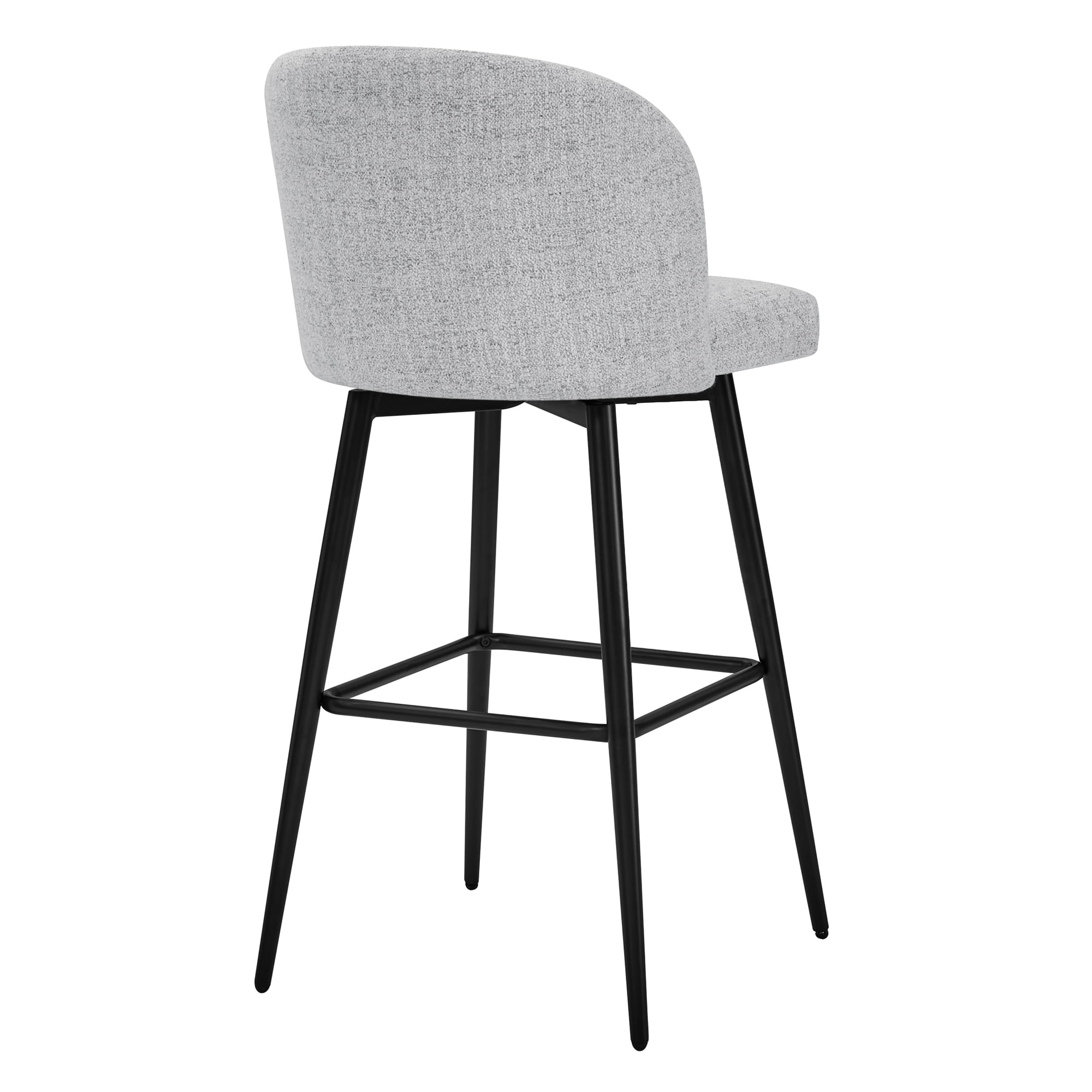 CHITA 30" Swivel Upholstered Counter Bar Stools Set of 2 with Back & Metal Legs, Fabric in Cloud