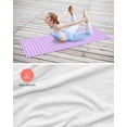 thumbnail image 4 of Purple Pink Yoga Towel for Hot Yoga Non Slip, Geometric Vertical Striped Solid Rainbow Yoga Mat Towel Absorbent Yoga Sweat Towels Microfiber Hot Yoga Blanket for Bikram Pilates 26"x70", 4 of 7