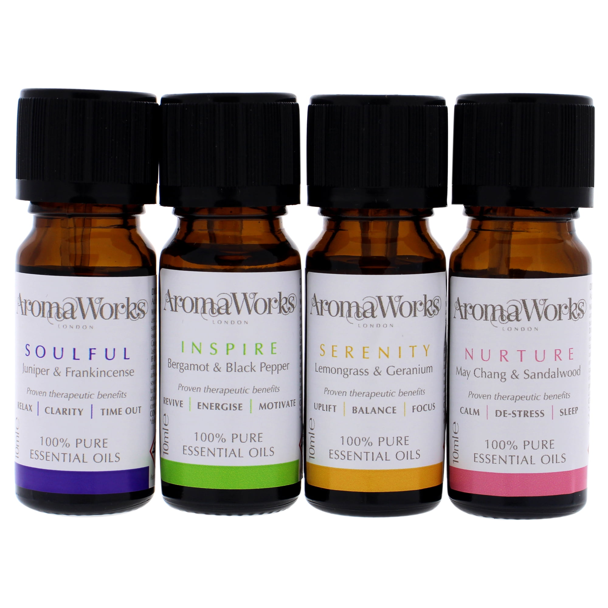 The Signature Oil Range Set By Aromaworks For Unisex 4 Pc Set 10ml Nurture Essential Oil 10ml Serenity Essential Oil 10ml Inspire Essential Oil 10ml Soulful Essential Oil Walmart Com Walmart Com