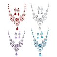 thumbnail image 2 of Boucles d'Oreilles Collier en Argent Rouge Bleu Violet, 2 of 9