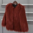thumbnail image 5 of Feancey Faux Fur Coat Kids Girls Winter Fluffy Fleece Jacket Long Sleeve Open Front Shaggy Jackets Comfy Plush Warm Outerwear for Toddler Girl Wine XXL, 5 of 5