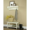 thumbnail image 3 of Alaterre Furniture Shaker Cottage Bench/Coat Hooks with Tray, Ivory, 3 of 9