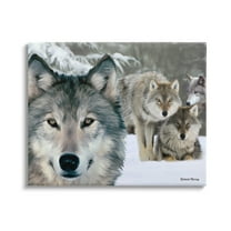 Stupell Industries Wild Wolves Snowy Winter Landscape Animals & Insects Photography Gallery Wrapped Canvas Print Wall Art