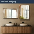 thumbnail image 6 of Head West Metro Beaded Champagne Silver Beveled Vintage Mirror for Wall Entryway Decor 20x32", 6 of 9